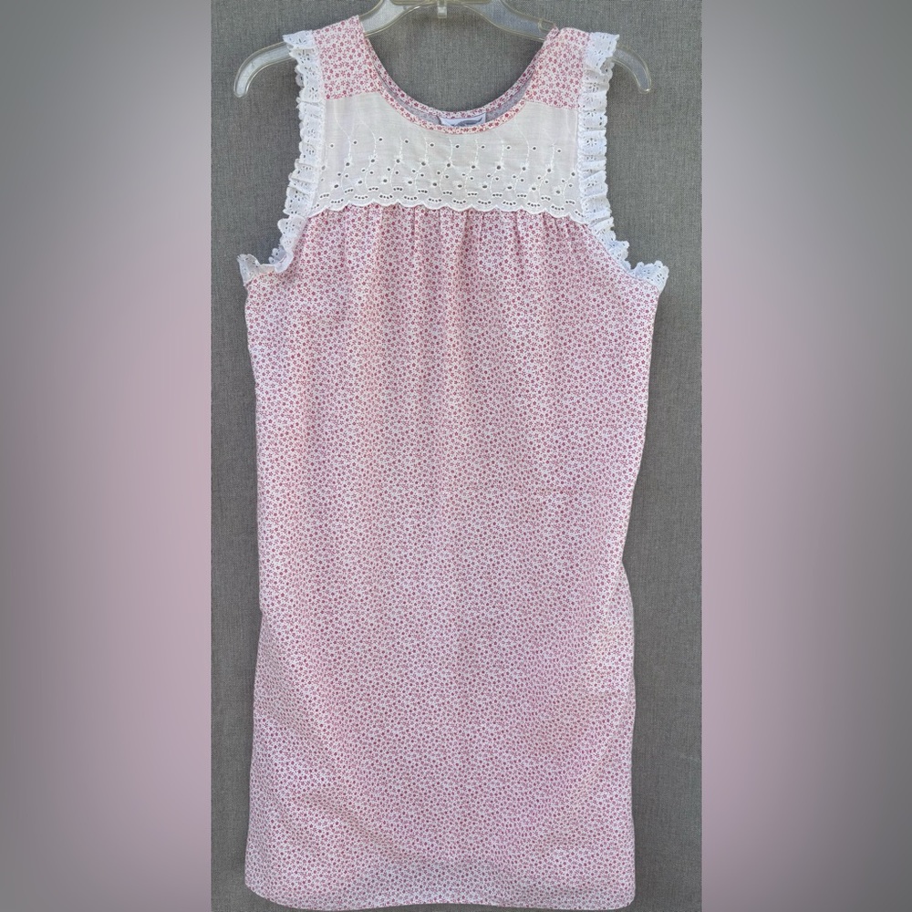 Vintage Featherbed NY Womens Nightgown Size Sm  Pink Cottagecore Granny USA